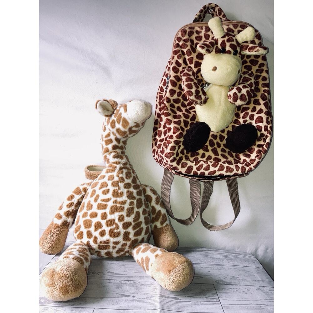 Giraffe Plush Backpack & Cloud B Giraffe Sound Plush Toy Set Kids Toddler Gift